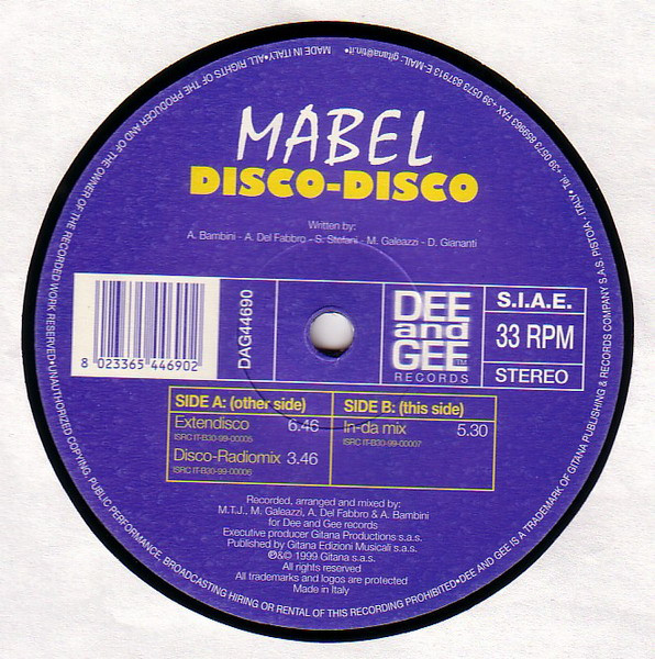 Mabel - Disco Disco | Dee And Gee Records (DAG 44690) - 3 Mabel - Disco Disco | Dee And Gee Records (DAG 44690) - 3