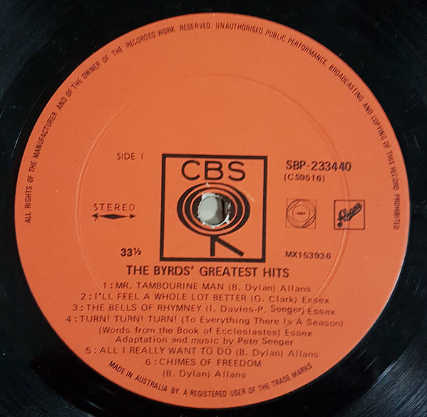 The Byrds - Greatest Hits | CBS (SBP 233440) - 3 The Byrds - Greatest Hits | CBS (SBP 233440) - 3