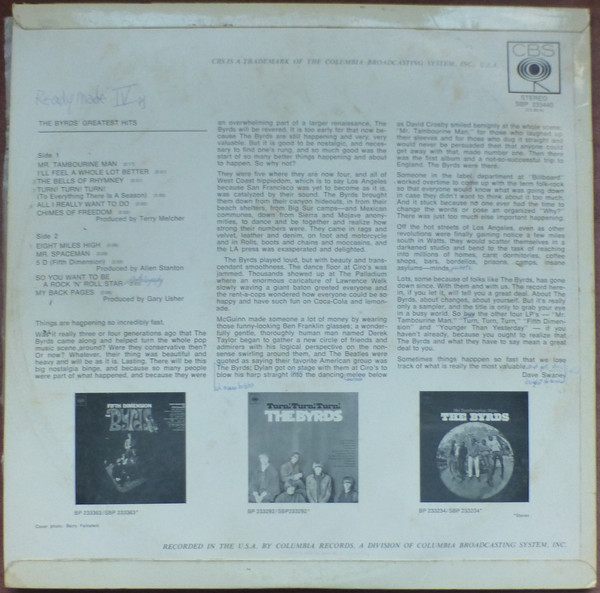 The Byrds - Greatest Hits | CBS (SBP 233440) - 2 The Byrds - Greatest Hits | CBS (SBP 233440) - 2