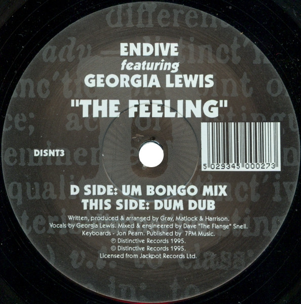 Endive featuring Georgia Lewis - The Feeling | Distinct'ive Records (DISNT3)