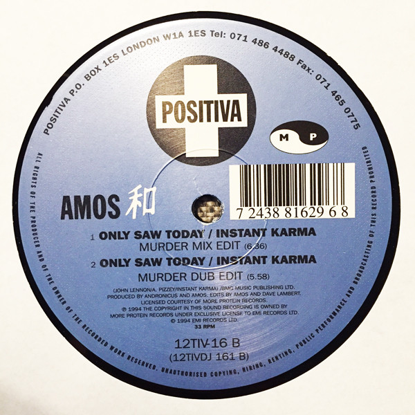 Amos - Only Saw Today / Instant Karma | Positiva (12TIV-16) - 6 Amos - Only Saw Today / Instant Karma | Positiva (12TIV-16) - 6