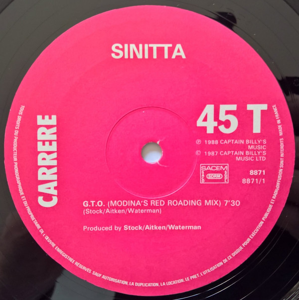 Sinitta - GTO | Carrere (8871) - 5