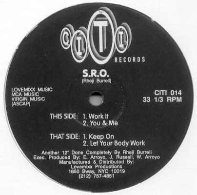 S.R.O. - Work It | Citi Records (CITI 014)