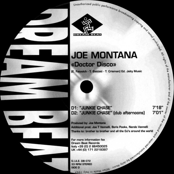 Joe Montana - Doctor Disco / Junkie Chase | Dream Beat (DB 073) - 4 Joe Montana - Doctor Disco / Junkie Chase | Dream Beat (DB 073) - 4