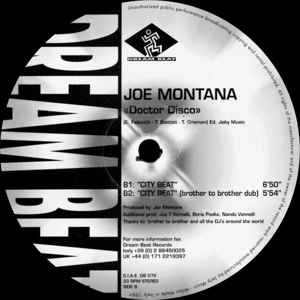 Joe Montana - Doctor Disco / Junkie Chase | Dream Beat (DB 073) - 2 Joe Montana - Doctor Disco / Junkie Chase | Dream Beat (DB 073) - 2