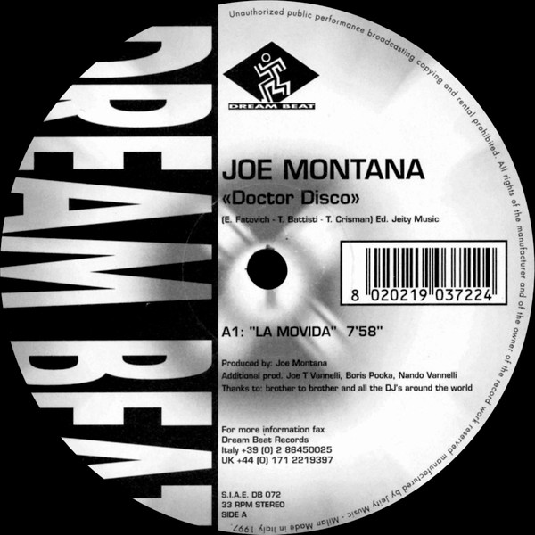 Joe Montana - Doctor Disco / Junkie Chase | Dream Beat (DB 073) - main Joe Montana - Doctor Disco / Junkie Chase | Dream Beat (DB 073) - main