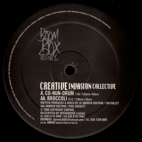 Creative Invasion Collective - Co-Nun-Drum / Broccoli | Boom Box Records (BBR 08) Creative Invasion Collective - Co-Nun-Drum / Broccoli | Boom Box Records (BBR 08)