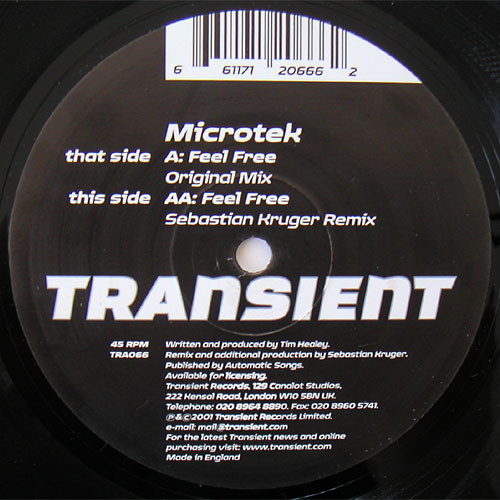 Microtek - Feel Free | Transient Records (TRA066) - main Microtek - Feel Free | Transient Records (TRA066) - main