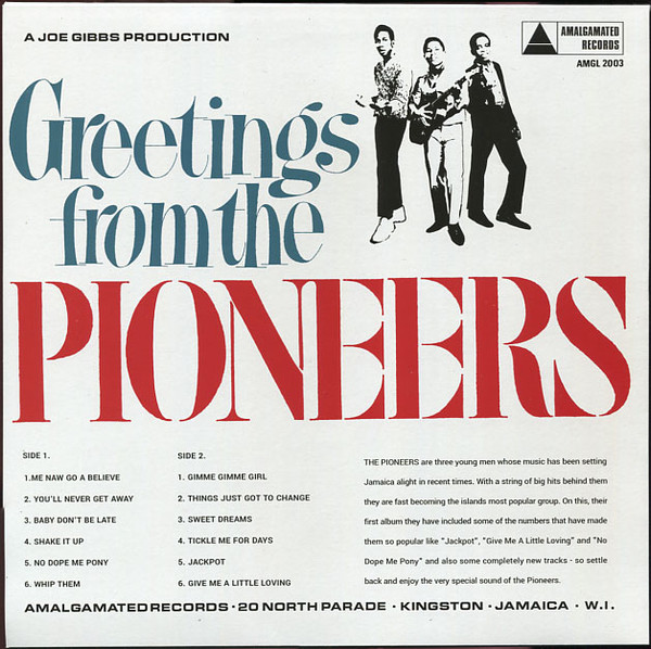 The Pioneers - Greetings From The Pioneers | Amalgamated Records (AMGL 2003) - 2