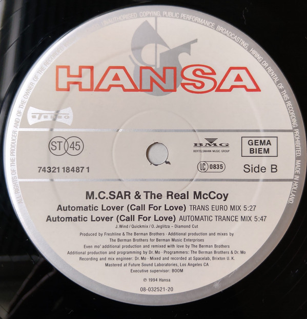 Real McCoy - Automatic Lover (Call For Love) | Hansa (74321 18487 1) - 4