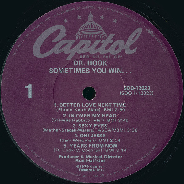 Dr. Hook - Sometimes You Win | Capitol Records (SOO-12023) - 3