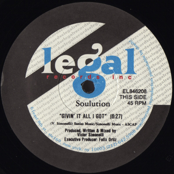 Solution - Givin' It All I Got | E Legal (EL846208)