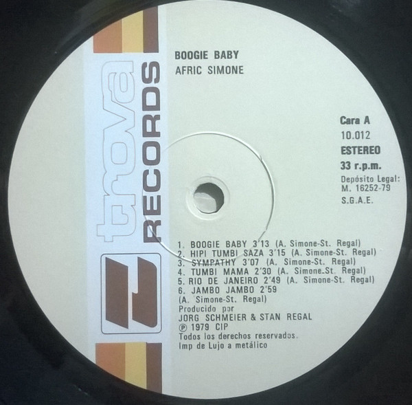 Afric Simone - Boogie Baby | Trova Records (10.012) - 3 Afric Simone - Boogie Baby | Trova Records (10.012) - 3