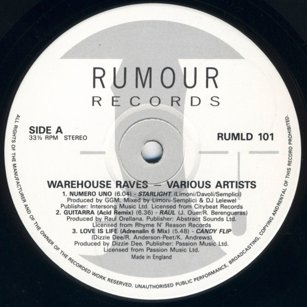 Various - Warehouse Raves | Rumour Records (RUMLD 101) - 2 Various - Warehouse Raves | Rumour Records (RUMLD 101) - 2