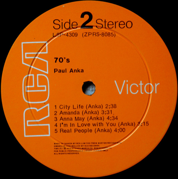 Paul Anka - 70's | RCA Victor (LSP-4309) - 4 Paul Anka - 70's | RCA Victor (LSP-4309) - 4