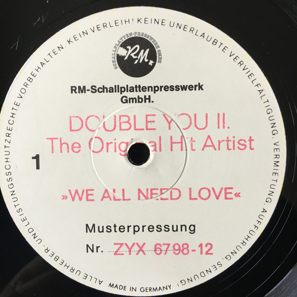 Double You - We All Need Love | ZYX Music (ZYX 6798-12) - main Double You - We All Need Love | ZYX Music (ZYX 6798-12) - main