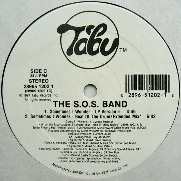 The S.O.S. Band - Sometimes I Wonder | Tabu Records (28965 1202 1) - 3