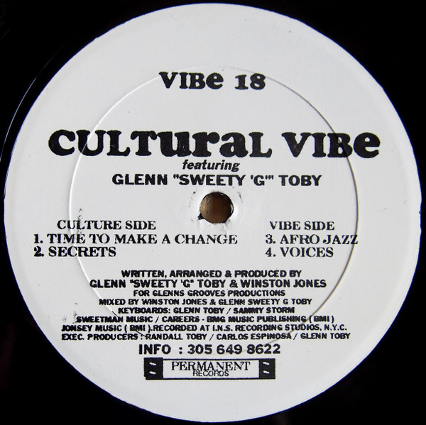 Cultural Vibe Featuring Glenn "Sweety G" Toby - The Cultural Vibe E.P. | Vibe (VIBE 18) - 3