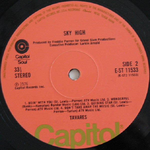 Tavares - Sky-High! | Capitol Records (E-ST 11533) - 4 Tavares - Sky-High! | Capitol Records (E-ST 11533) - 4