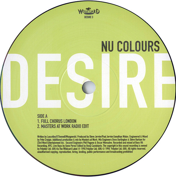 Nu Colours - Desire (The House Mixes) | Polydor (DESIRE 3 / DESIRE 4) - main