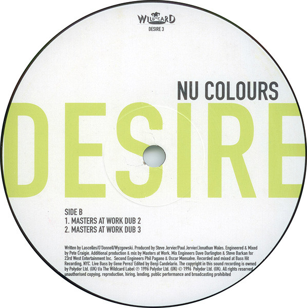 Nu Colours - Desire (The House Mixes) | Polydor (DESIRE 3 / DESIRE 4) - 2
