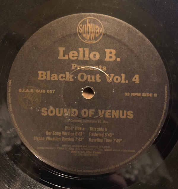 Lello B. Presents Black Out - Sound Of Venus | Subway Records (SUB 057)