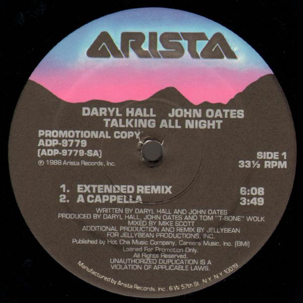 Daryl Hall & John Oates - Talking All Night | Arista (ADP-9779) - 2 Daryl Hall & John Oates - Talking All Night | Arista (ADP-9779) - 2