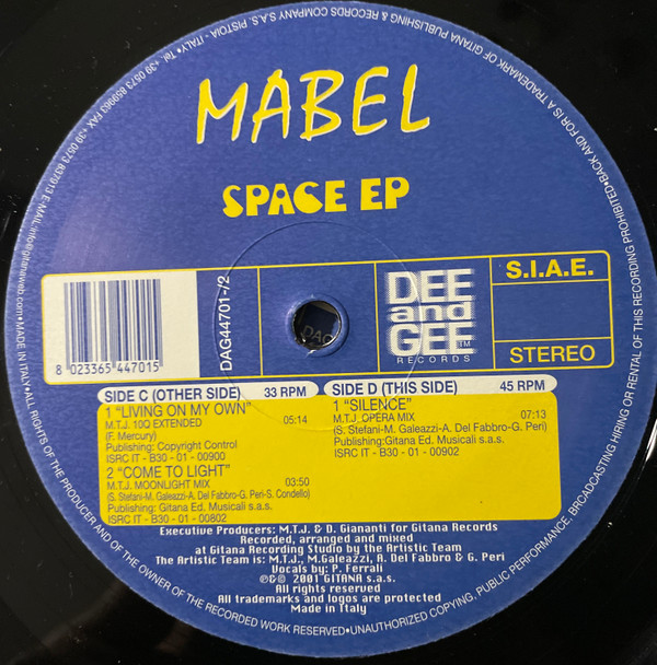 Mabel - Space E.P. | Dee And Gee Records (DAG 44701 - 1/2) - 5 Mabel - Space E.P. | Dee And Gee Records (DAG 44701 - 1/2) - 5