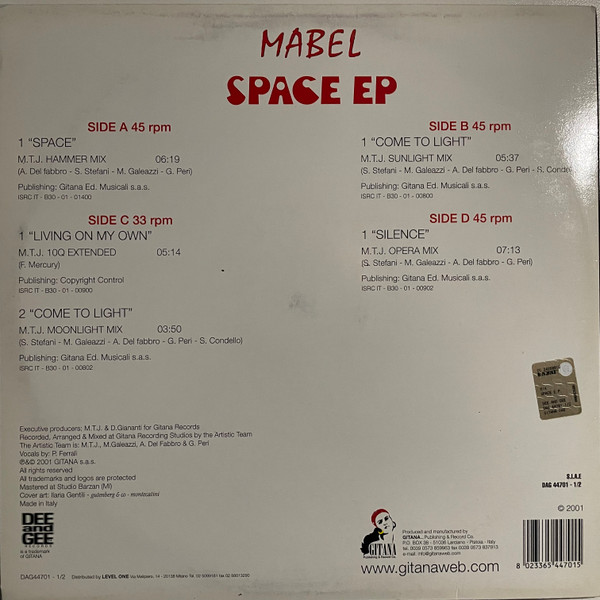 Mabel - Space E.P. | Dee And Gee Records (DAG 44701 - 1/2) - 2 Mabel - Space E.P. | Dee And Gee Records (DAG 44701 - 1/2) - 2