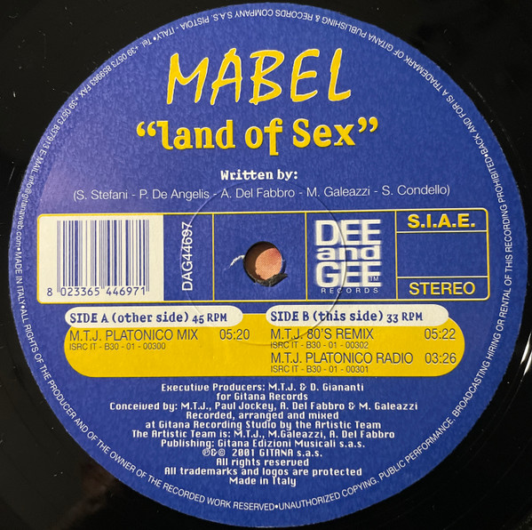 Mabel - Land Of Sex | Dee And Gee Records (DAG 44697) - 3 Mabel - Land Of Sex | Dee And Gee Records (DAG 44697) - 3