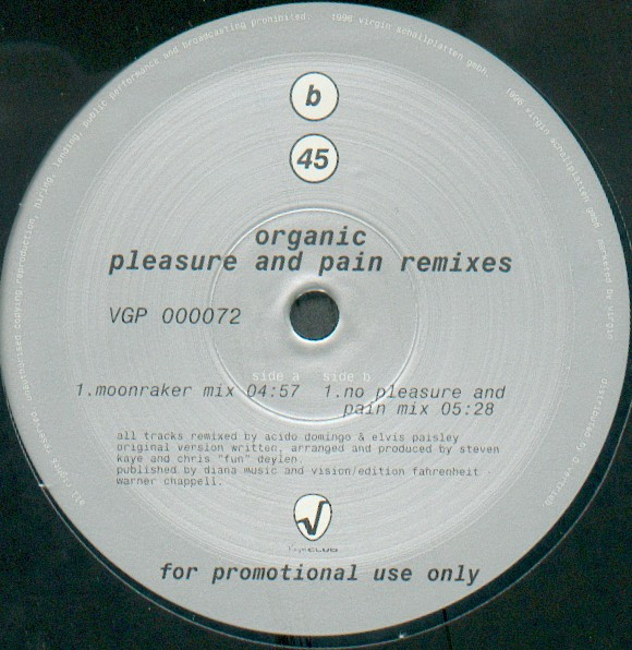 Organic - Pleasure & Pain Remixes | Virgin Club (VGP 000072) - 2