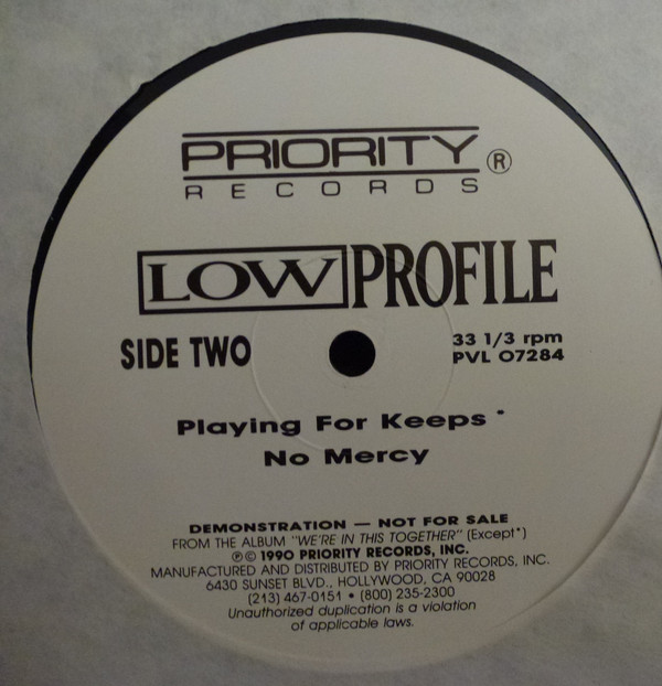 Low Profile - Funky Song / Playing For Keeps / No Mercy | Priority Records (PVL 07284) - 3