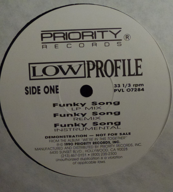 Low Profile - Funky Song / Playing For Keeps / No Mercy | Priority Records (PVL 07284) - 2