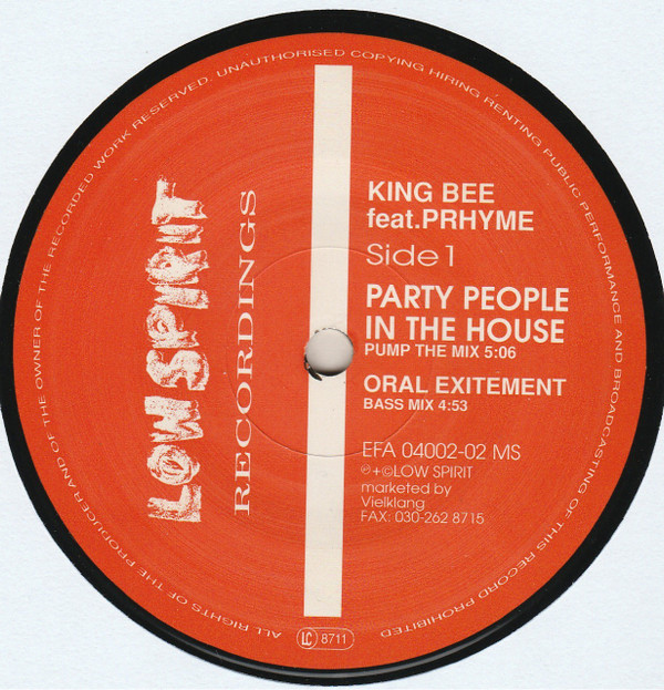 King Bee Feat. Prhyme - Party People In The House | Low Spirit Recordings (EFA 04002-02 MS)
