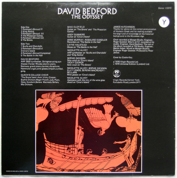 David Bedford - The Odyssey [Vinyl] | Virgin (V 2070) - 4
