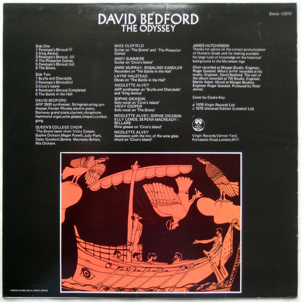David Bedford - The Odyssey [Vinyl] | Virgin (V 2070) - 3