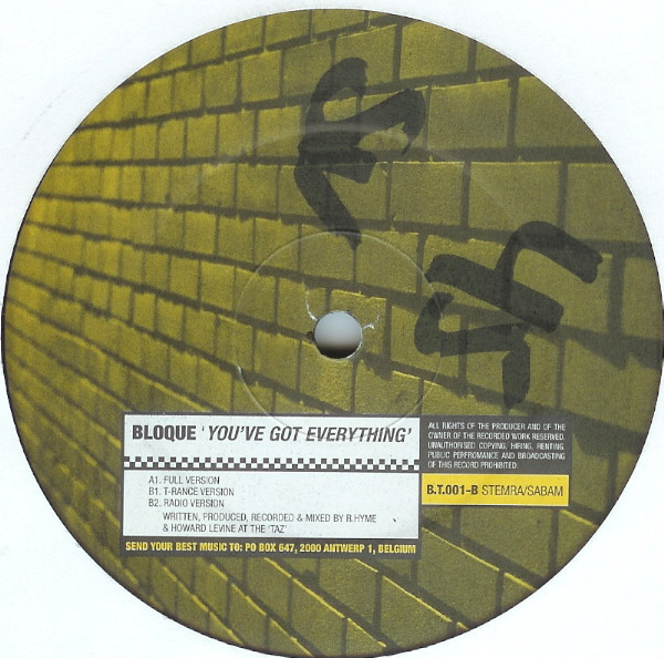 Bloque - You've Got Everything | Bloque Traxx (BT001) - main Bloque - You've Got Everything | Bloque Traxx (BT001) - main