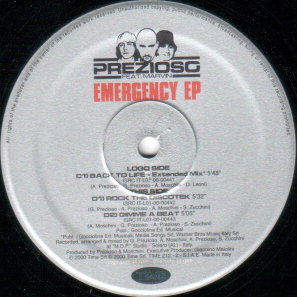 Prezioso Feat. Marvin - Emergency EP | TIME (TIME 212 - 1-2) - 4 Prezioso Feat. Marvin - Emergency EP | TIME (TIME 212 - 1-2) - 4