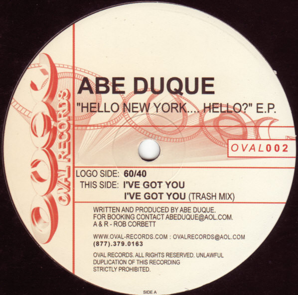 Abe Duque - Hello New York... Hello? E.P. | Oval Records (OVAL002)