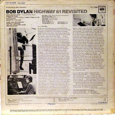 Bob Dylan - Highway 61 Revisited | Columbia (CL 2389) - 2 Bob Dylan - Highway 61 Revisited | Columbia (CL 2389) - 2