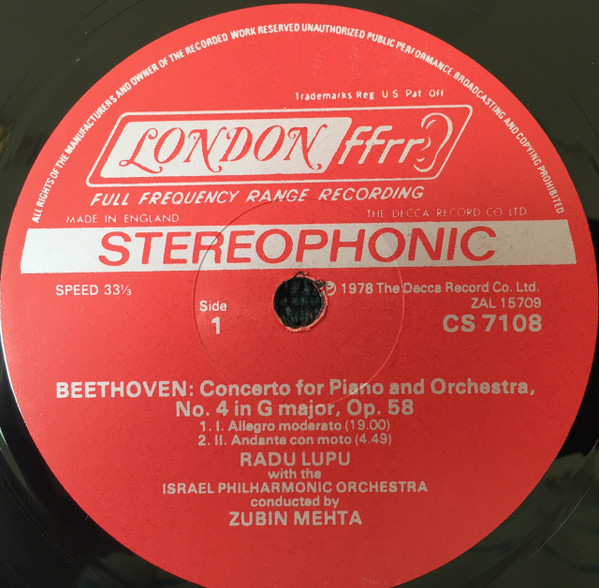 Lupu Mehta Beethoven Piano Concerto No. 4 Piano Sonatas Op. 49, Nos. 1 And 2