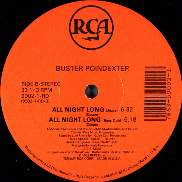 Buster Poindexter - All Night Party | RCA (9002-1-RD) - 5