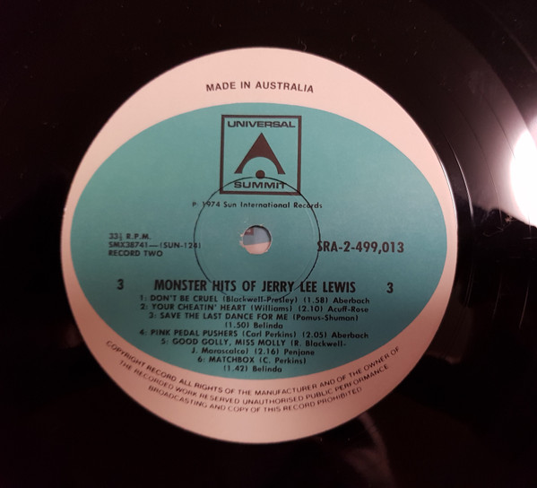 Jerry Lee Lewis - Monster Hits Of Jerry Lee Lewis | Universal Summit (SRA2.499.013) - 4 Jerry Lee Lewis - Monster Hits Of Jerry Lee Lewis | Universal Summit (SRA2.499.013) - 4