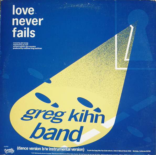 Greg Kihn Band - Love Never Fails | Beserkley (0-67913) - 4