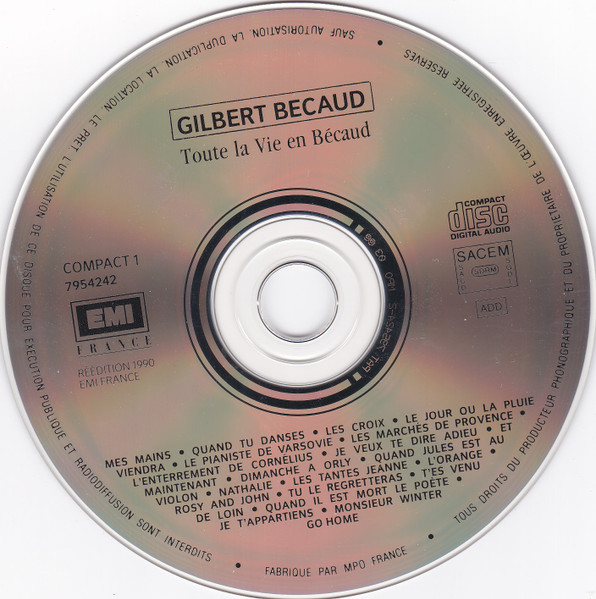 Gilbert Bécaud - Toute La Vie En Bécaud | EMI France (7954232) - 3 Gilbert Bécaud - Toute La Vie En Bécaud | EMI France (7954232) - 3