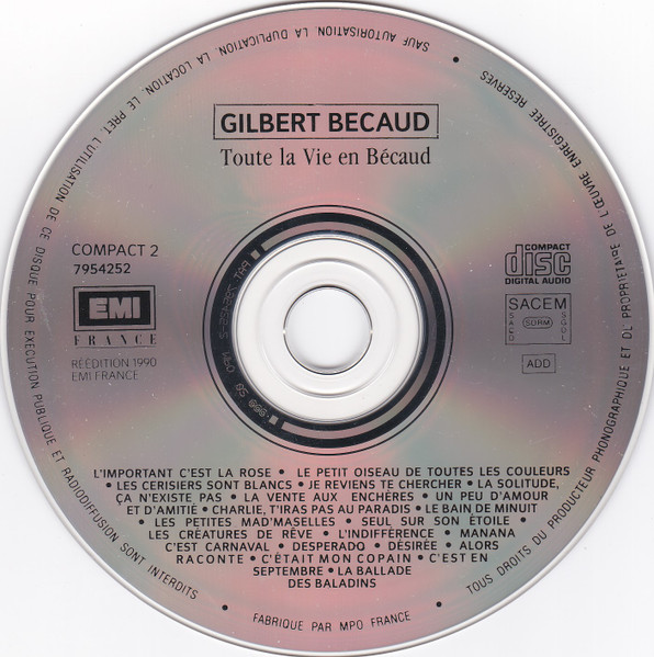 Gilbert Bécaud - Toute La Vie En Bécaud | EMI France (7954232) - 4 Gilbert Bécaud - Toute La Vie En Bécaud | EMI France (7954232) - 4