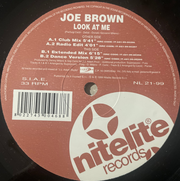 Joe Brown - Look At Me | Nitelite Records (NL 21-99)
