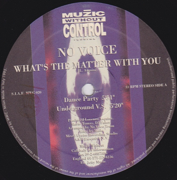 No Voice - What's The Matter With You | Muzic Without Control Records (MWC 020)