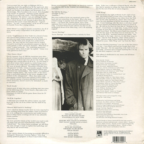 Sting - ...Nothing Like The Sun | A&M Records (AMA 6402) - 2