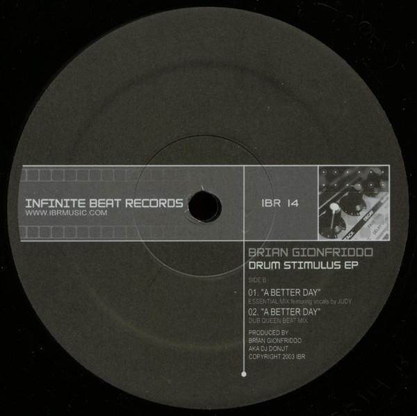 Brian Gionfriddo - Drum Stimulus EP | Infinite Beat Records (IBR14) - 2 Brian Gionfriddo - Drum Stimulus EP | Infinite Beat Records (IBR14) - 2